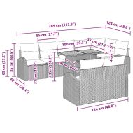 Градински Софа Комплект с възглавница 9 pcs Черно