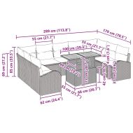 Градински Софа Комплект с възглавница 10 pcs Сив