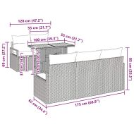 Градински Софа Комплект с възглавница 6 pcs бежово и светлосиво