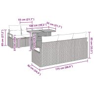 Градински Софа Комплект с възглавница 7 pcs Черно