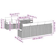 Градински Софа Комплект с възглавница 9 pcs Сив и кафяв