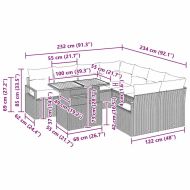 Комплект за хранене в градината с възглавница 9 pcs Сив и кафяв