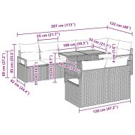 Градински Софа Комплект с възглавница 9 pcs Бежово и сиво