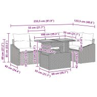 Комплект за хранене в градината с възглавница 6 pcs Сив и кафяв