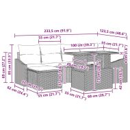 Комплект за хранене в градината с възглавница 7 pcs Сив и кафяв