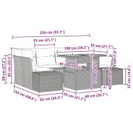 Комплект за хранене в градината с възглавница 7 pcs Сив и кафяв