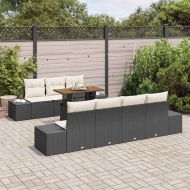 Комплект за хранене в градината 8 pcs Черен и кремав