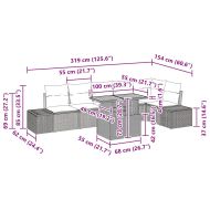 Комплект за хранене в градината с възглавница 7 pcs Сив и кафяв