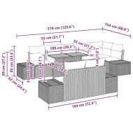 Комплект за хранене в градината 9 pcs Черен и кремав