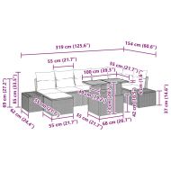 Градински Софа Комплект с възглавница 8 pcs Бежов и кремав