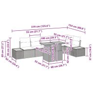 Комплект за хранене в градината 7 pcs Бежово и сиво