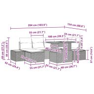 Комплект за хранене в градината с възглавница 7 pcs Сив и кафяв