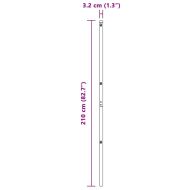 Стълб за ограда. 26 pcs Зелен 3,2 x 3,2 x 210 см
