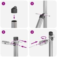 Стълб за ограда. 52 pcs Сив 3,2 x 3,2 x 150 см