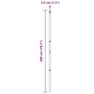 Стълб за ограда. 26 pcs Сив 3,2 x 3,2 x 200 см