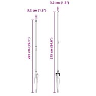 Стълб за ограда. 52 pcs Сив 3,2 x 3,2 x 215 см