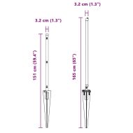 Стълб за ограда. 52 pcs Сив 3,2 x 3,2 x 165 см