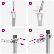 Стълб за ограда. 52 pcs Сив 3,2 x 3,2 x 165 см