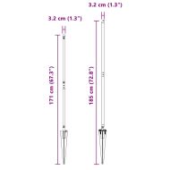 Стълб за ограда. 26 pcs Сив 3,2 x 3,2 x 185 см
