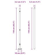 Стълб за ограда. 52 pcs Сив 3,2 x 3,2 x 110 см