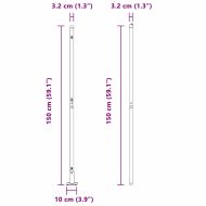 Стълб за ограда. 52 pcs Сив 3,2 x 3,2 x 150 см