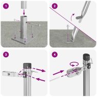 Стълб за ограда. 26 pcs Сив 3,2 x 3,2 x 50 см