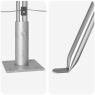 Стълб за ограда. 52 pcs Сив 3,2 x 3,2 x 130 см