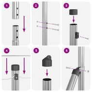 Стълб за ограда. 52 pcs Сив 3,2 x 3,2 x 150 см