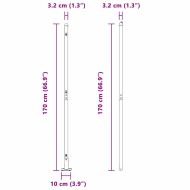 Стълб за ограда. 52 pcs Сив 3,2 x 3,2 x 88,5 см