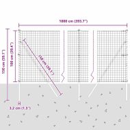 Ограда с пост Сив 1 x 10 m Стомана и PVC