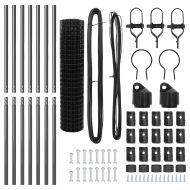 Ограда с пост Сив 1,4 x 10 m Стомана и PVC