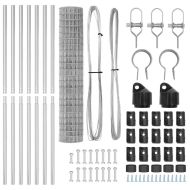 Ограда с пост Сребрист 1,6 x 10 m Стомана и PVC