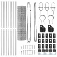 Ограда с пост Сребрист 1,4 x 10 m Стомана и PVC