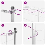 Ограда с пост Сребрист 1,4 x 10 m Стомана и PVC