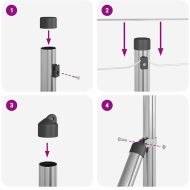 Ограда с пост Сребрист 0,6 x 25 м Стомана и PVC