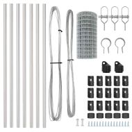 Ограда с пост Сребрист 0,8 x 25 m Стомана и PVC