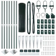 Ограда с пост Зелен 1,2 x 10 m Стомана и PVC