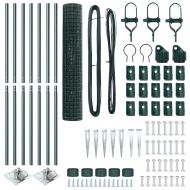 Ограда с пост Зелен 1,5 x 10 m Стомана и PVC