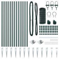 Ограда с пост Зелен 0,8 x 25 m Стомана и PVC