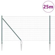 Ограда с пост Зелен 1 x 25 m Стомана и PVC