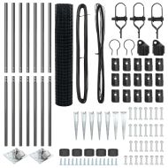 Ограда с пост Сив 1,6 x 10 m Стомана и PVC