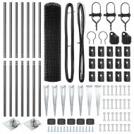 Ограда с пост Сив 1,2 x 10 m Стомана и PVC