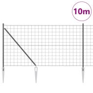 Ограда с пост Сив 1,4 x 10 m Стомана и PVC