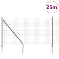 Ограда с пост Сив 1 x 25 m Стомана и PVC