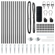 Ограда с пост Сив 1 x 25 m Стомана и PVC