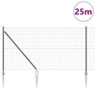 Ограда с пост Сив 1,2 x 25 m Стомана и PVC