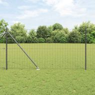 Ограда с пост Сив 1,2 x 25 m Стомана и PVC