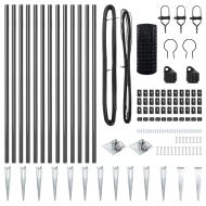 Ограда с пост Сив 0,4 x 25 м Стомана и PVC