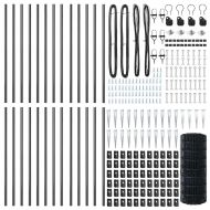 Ограда с пост Сив 0,4 x 50 м Стомана и PVC