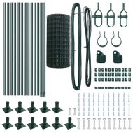 Ограда с пост Зелен 0,6 x 25 м Стомана и PVC